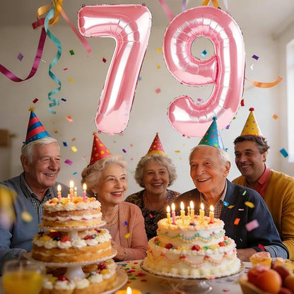 40 Inch Number 79 Balloons for 79th Birthday Party Decorations, 0-100 Jewelry - Image 2