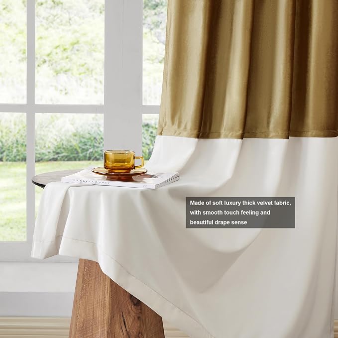 BULBUL Luxury Ivory Gold Curtains 63 inches - Image 5