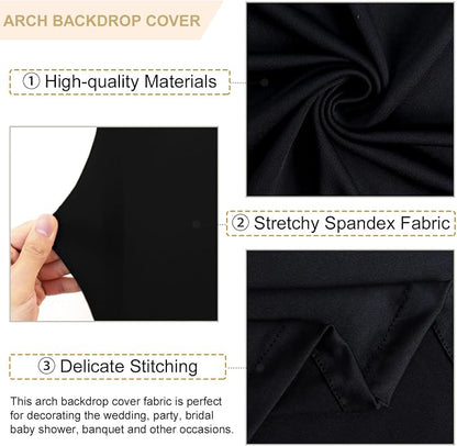 FANPROMS Wedding Arch Cover Black Arch Cover 6FT 7.2FT Spandex Arch Backdrop - Image 3