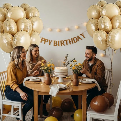 TONIFUL 30Pcs 18 Inch Round Balloons Large Caramel Round Shape Foil Balloons - Image 6