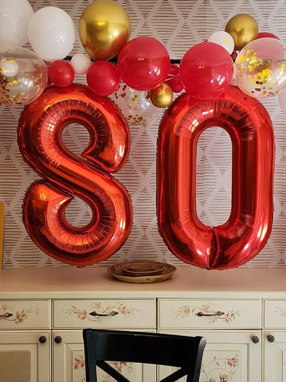 Balloons Number 40 Inch Red 0 Balloon - Image 4