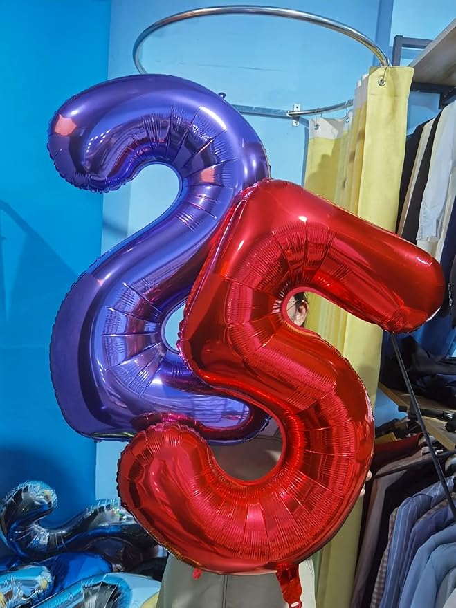 1pc Red 8 Number Balloon, 32 inches, Self Sealing, Birthday Decoration Supplies - Image 7