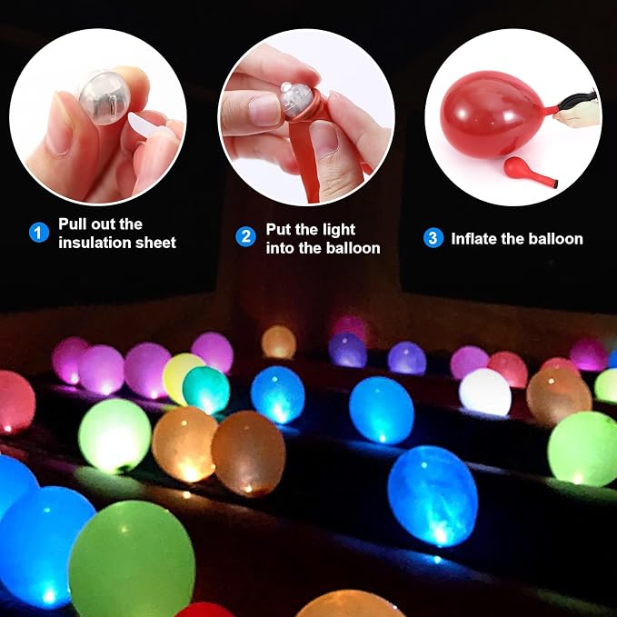 ZGWJ 50PCs Pink Balloon Lights Mini, Battery Powered, Long Standby Time - Image 5