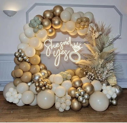 Sand White and Gold Balloon Arch Kit - Image 6