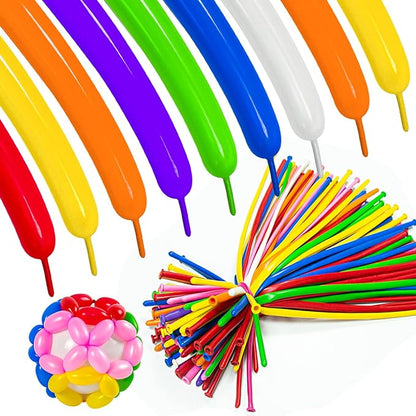ASIYUHY 260 long balloons 100 Pack Twisting Animal Balloons Assorted Color by ASIYUHY