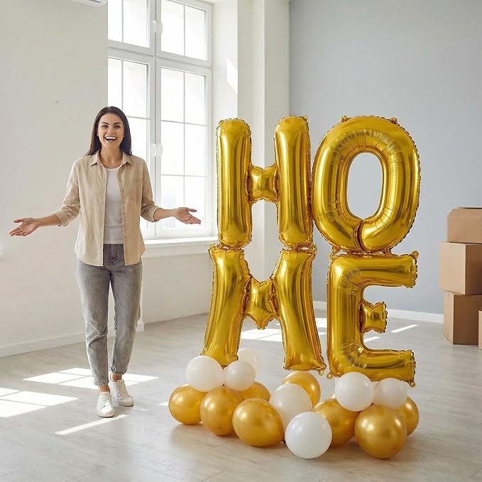 Gold Letter X Balloons, 40 Inch Large Foil Letter Balloons, Custom Phrase - Image 5