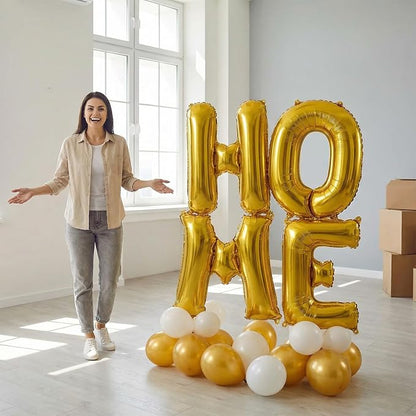 Gold Letter P Balloons, 40 Inch Large Foil Letter Balloons, Custom Phrase - Image 4