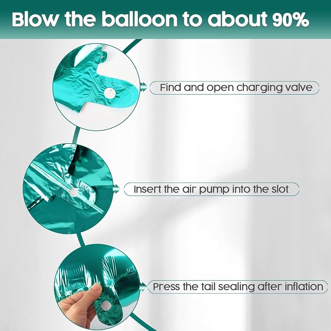 5 Balloon - Teal Birthday Number Balloons, 40 Inch Decorations Men Women | Teal - Image 6