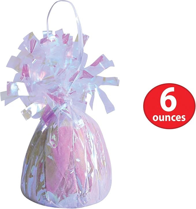 Beistle Wrapped Balloon Weight – 6 Pack, Opalescent Balloon Centerpiece and - Image 2