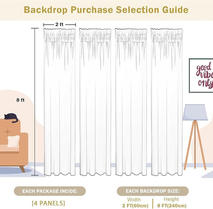 2×8FT-4PCS Silver Sequin Backdrop Curtains Panels, Photography Backdrop Glitter - Image 6