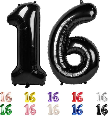 16 Balloon Numbers 40Inch for 16th Year Old Birthday Decorations, Inflation by Mluchee