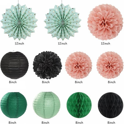 Sage-Green Blush-Pink Black Birthday Party-decorations - Image 3