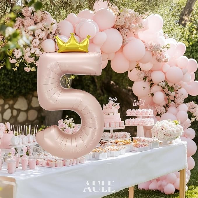 AULE 40 Inch Big Pink 5 Balloon Number - Image 5