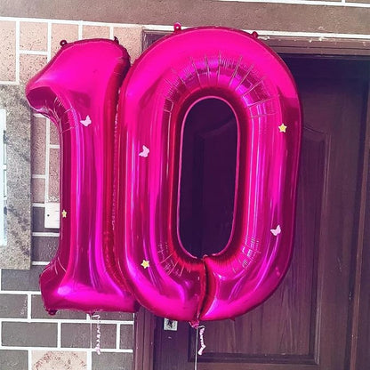 Hot Pink 10 Balloon Numbers, 40 Inch 10th Birthday Balloon Foil Mylar Number 10 - Image 5