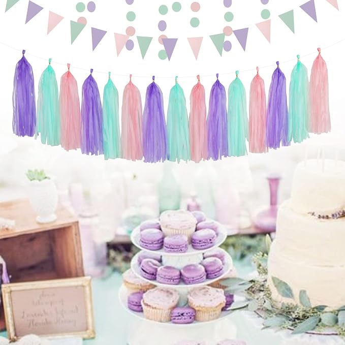 Pink-Purple Mint Mermaid Ocean-Themed Party-Decorations - Image 6
