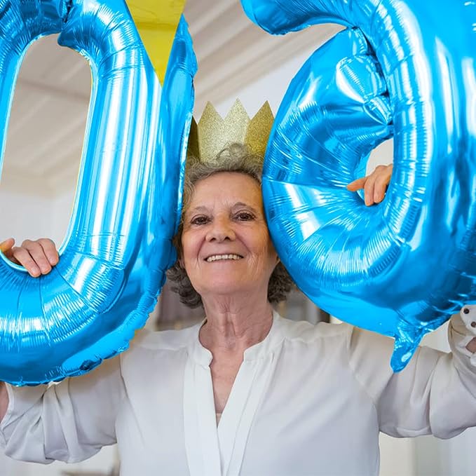Blue Number 9 Balloons, 40 Inch 9th Birthday Foil Balloon - Image 4