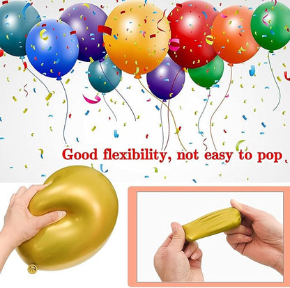 68Pcs Black White Gold Balloons - Image 3