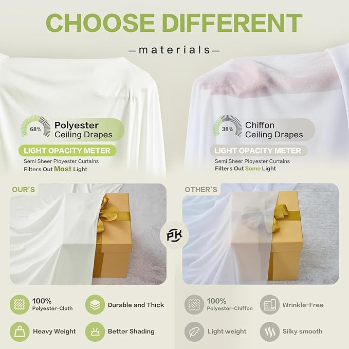 10ft×12ft Ivory Backdrop Curtain - Image 8