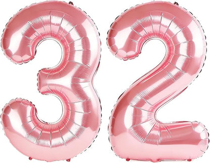 40 Inch Number 32 Balloons for 32nd Birthday Party Decorations, 0-100 Jewelry by FOBELEC