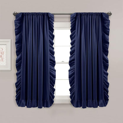 Lush Decor Reyna Ruffle Window Curtain Panel Set, Living room, or Dining Room by LushDecor