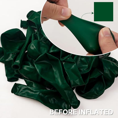 PartyWoo Dark Green Balloons 100pcs Emerald Forest Green Color | 5 Inch Balloons - Image 4