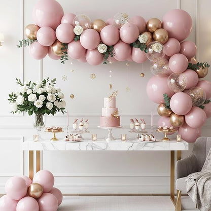 RUBFAC Dusty Pink Balloons Different Sizes Blush Pink Balloon Arch 154pcs | - Image 6