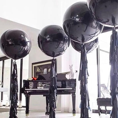 PartyWoo Black Balloons 4pcs Matte Latex Helium Balloons 36 Inch | Baby Shower - Image 5