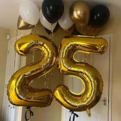 Gold 20 Number Balloons, 40 Inch Giant Number 20 Balloons Foil Mylar Helium - Image 7