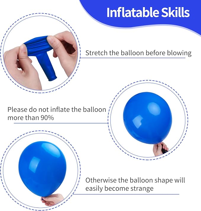 RUBFAC Blue Balloons Different Sizes Dark Blue Balloon Arch Kit 129pcs | - Image 3