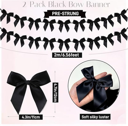 2pcs Bow Garland Banner, Ribbon Bow Party Decorations - Image 2