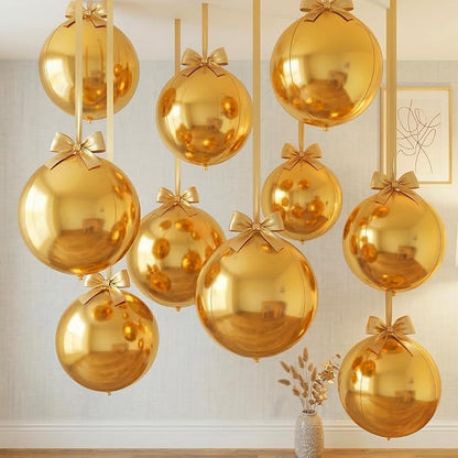 6pcs Gold Foil Balloons 22inch Round Balloons - Image 6