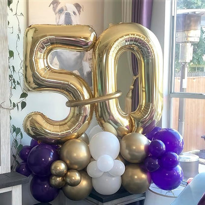 Champagne Gold 20 Balloon Number, 40 Inch Light Gold 20 Balloons Big Foil Mylar - Image 6