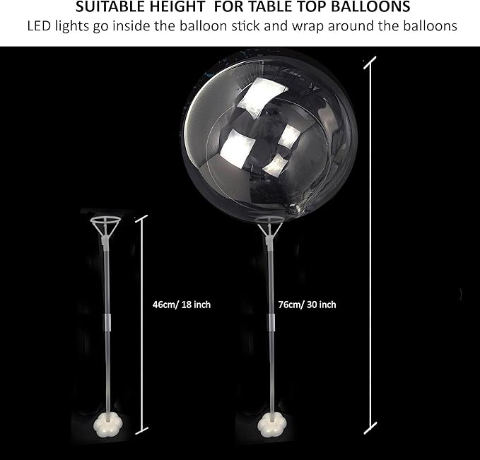 Warm White 6PC LED Light up Balloons - Image 2
