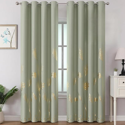 Sage Green Blackout Curtains 102 Inches Long by ESTELARTEXTILER