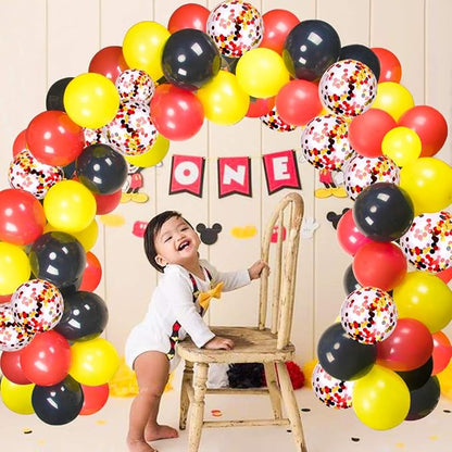 80 pcs Black Red Yellow Latex Balloons - Image 6
