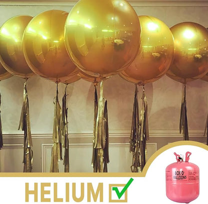 PartyWoo Metallic Gold Large Round Giant 4D Foil Balloons 6pcs 22 Inch | 22 Inch - Image 3