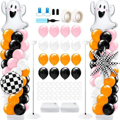 Kasyat 2 Sets Pink and Orange Halloween Balloon Arch Kit by Kasyat