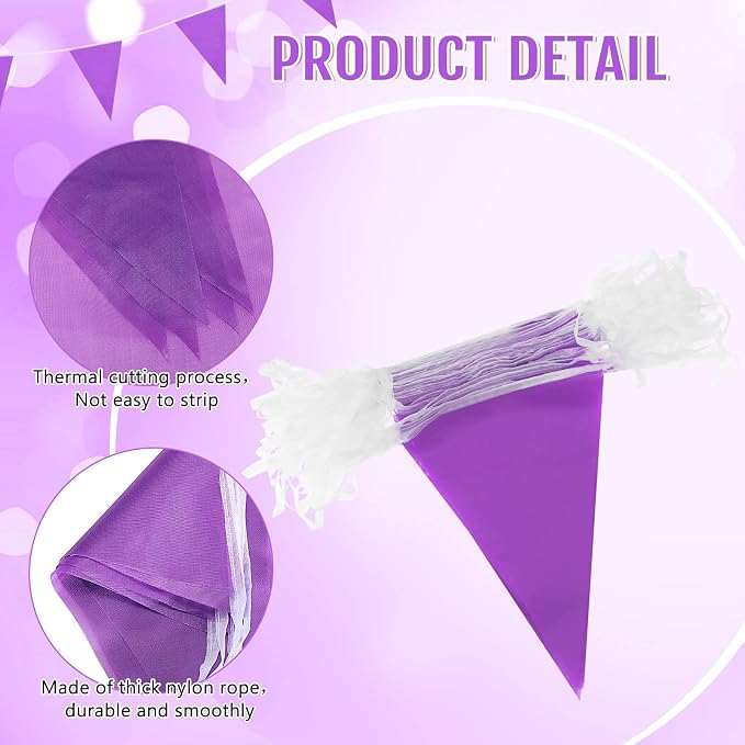 Tatuo 200 Feet Solid Pennant Banners Flags String Triangle Hanging DIY Bunting - Image 4