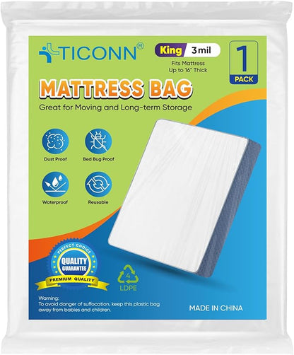 TICONN 1PK Plastic Mattress Bag by TICONN