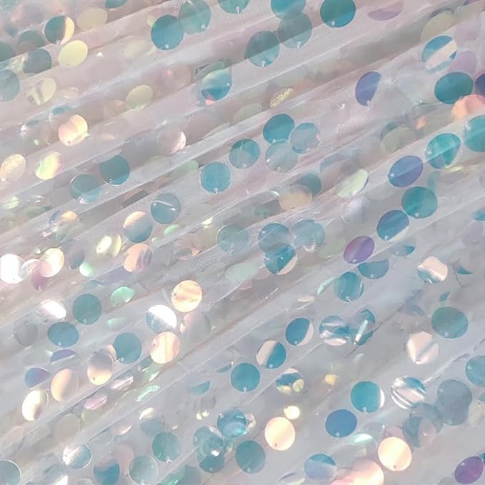 HH 9x8FT Iridescent Big Sequin Backdrop Curtains, Sequin Photo Backdrop Curtain - Image 3