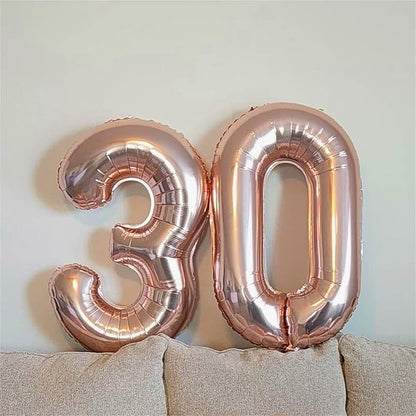 Rose Gold Number 3 Balloon for Girls, 40 Inch Large Number 0-9 Foil Mylar - Image 6
