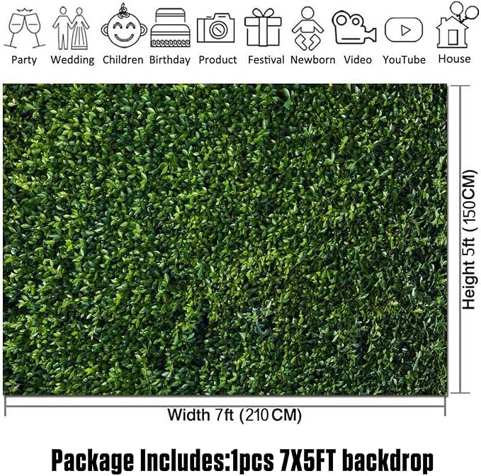 Nature Spring 3D Green Leaves Theme Photo Background Wedding Birthday Party - Image 3