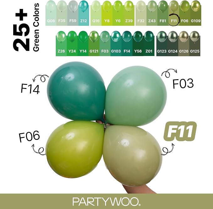 PartyWoo Sage Green Balloons 130pcs Olive Boho Green Color 18 12 10 5 Inch | 18 - Image 4