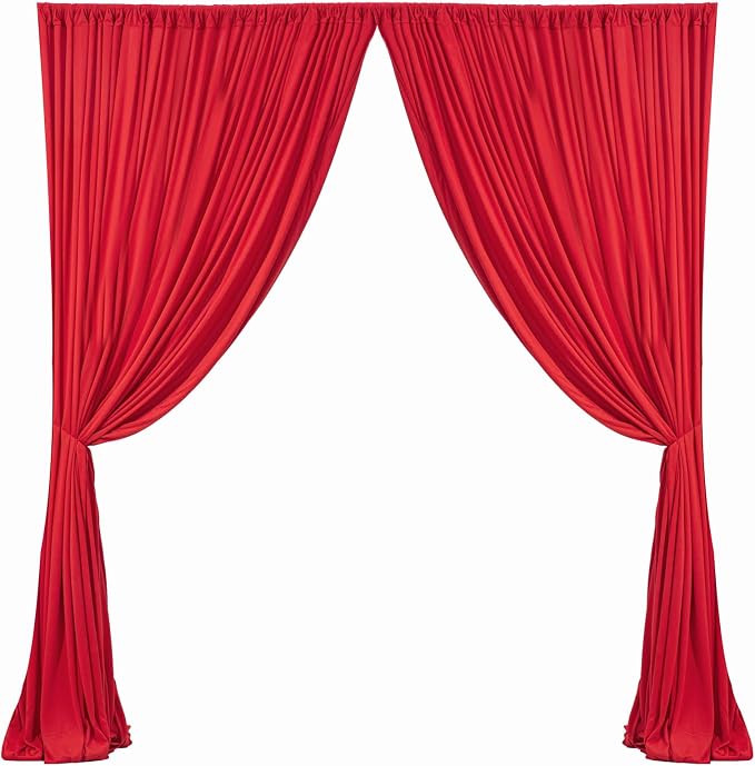 10x10ft Wrinkle Free Red Backdrop Curtain - Image 9