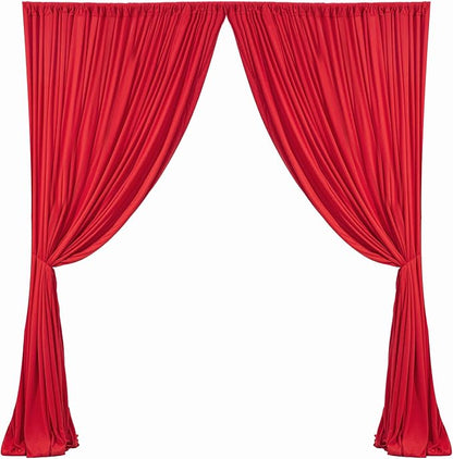 10x10ft Wrinkle Free Red Backdrop Curtain - Image 9