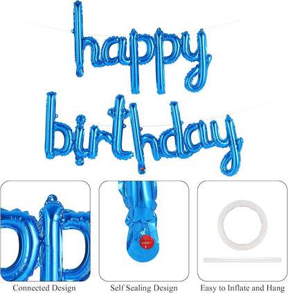 Happy Birthday Balloons Banner Foil Letters Balloons Connected, Personalized - Image 6