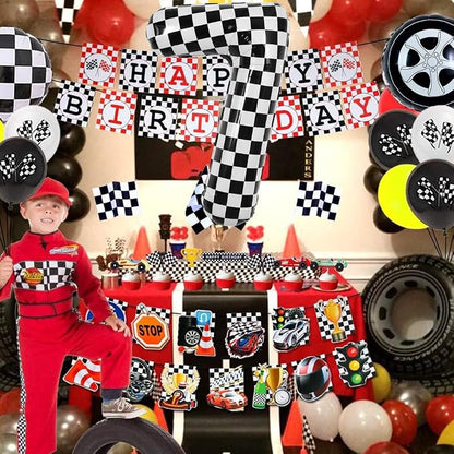 TONIFUL 40 Inch Large Checkered Number 7 Balloon 7th Birthday Decorations | 7th - Image 6