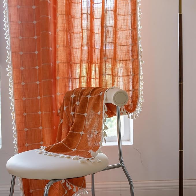 Sutuo Home Terracotta Boho Curtains - Image 2