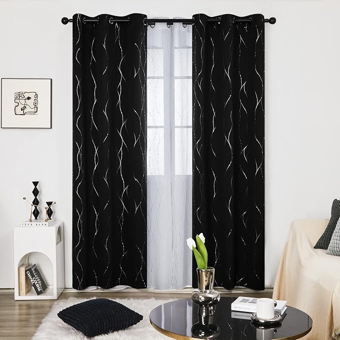 Deconovo Living Room Curtains 95 Inches Long, Thermal Insulated, Room Darkening by Unknown