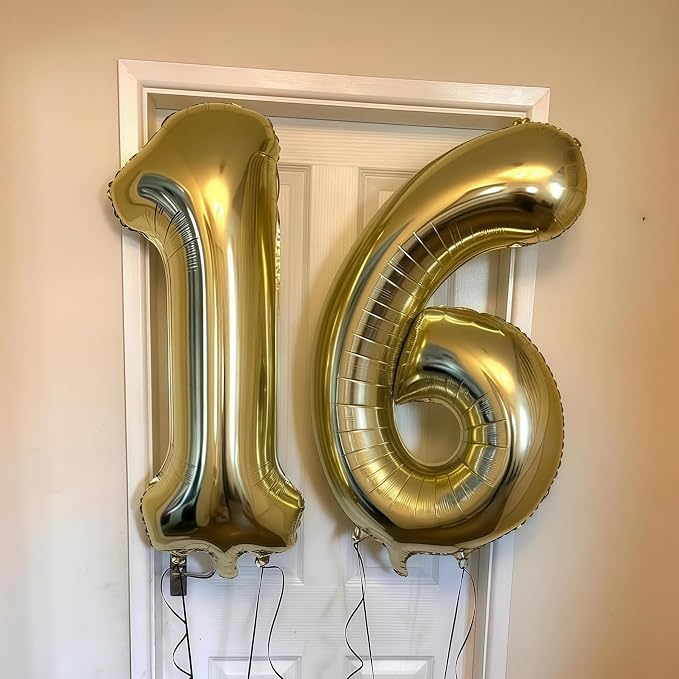 Champagne Gold 7 Balloon, 40 Inch Light Gold Number 7 Balloon Big Foil Mylar - Image 3